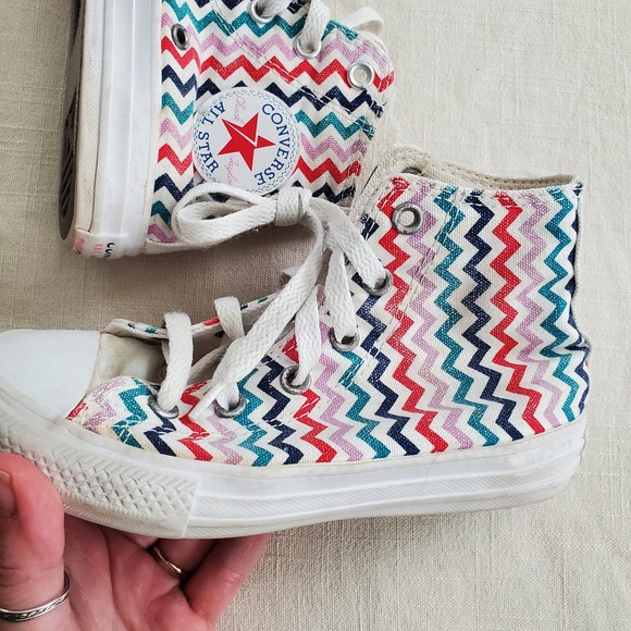 Converse Chevron Hightop Shoes kids 12 - Picture 3 of 8